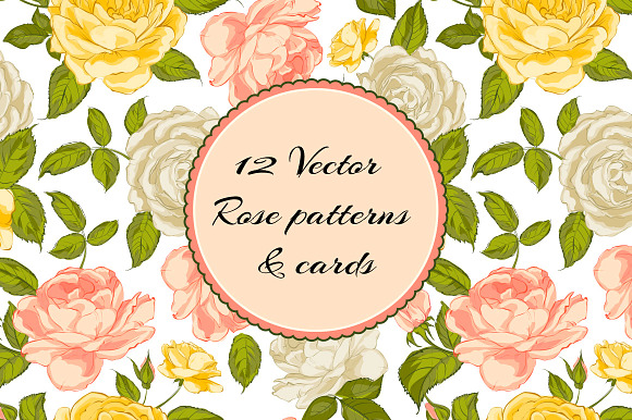 12 Vintage Rose Patterns and Cards preview 5