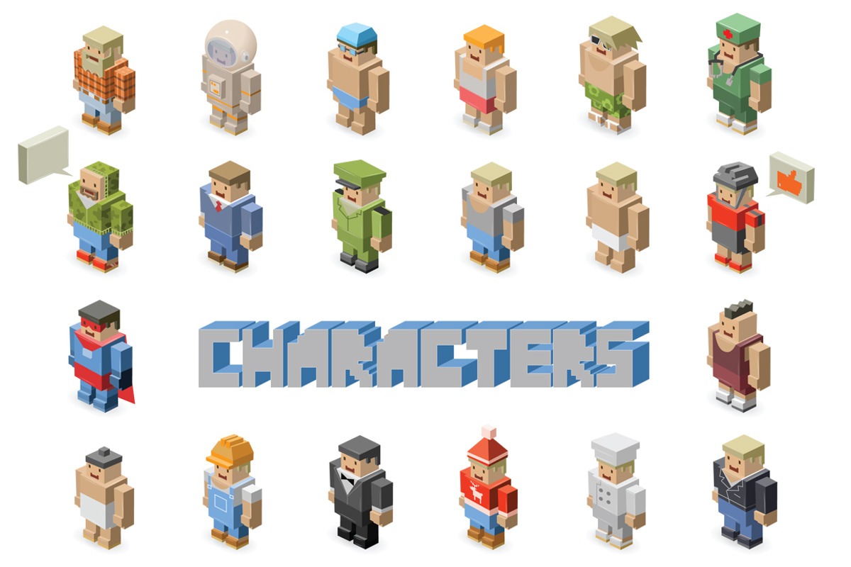 Vector isometric character, an Object Graphic by lemonoff (Photo 1 of 7)