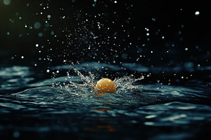 Object drops into dark water creatin, a Photo by Iftikhar Alam