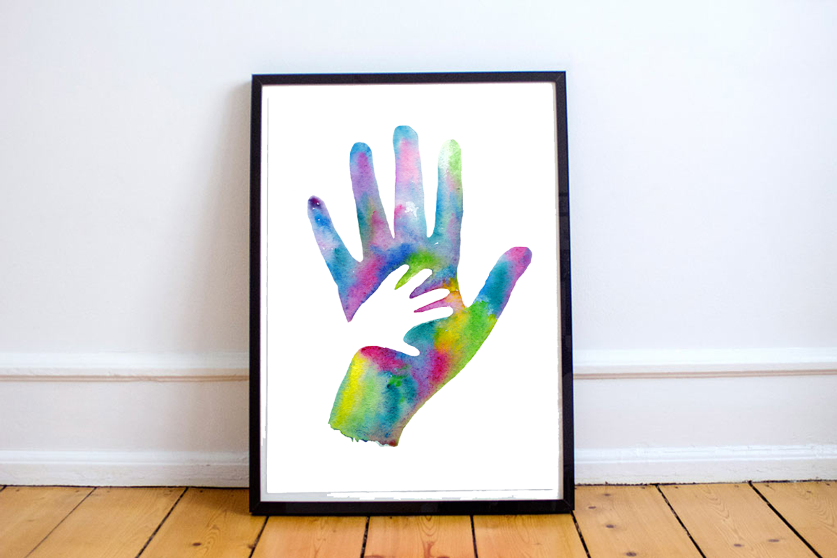 Hand in Hand  Watercolor Clip art, an Illustration by Tati Bordiu (Photo 1 of 2)