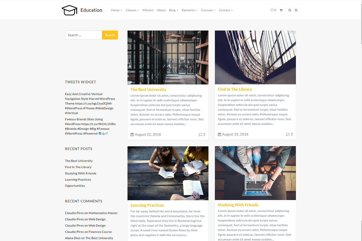 Education & Courses WordPress Theme, a WordPress Template by Visualmodo (Photo 23 of 41)