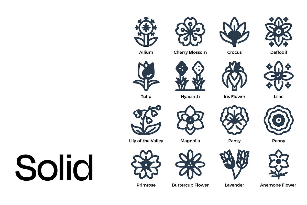 Spring Flowers Icon Set, a Duotone Icon by Eklip Studio (Photo 2 of 4)