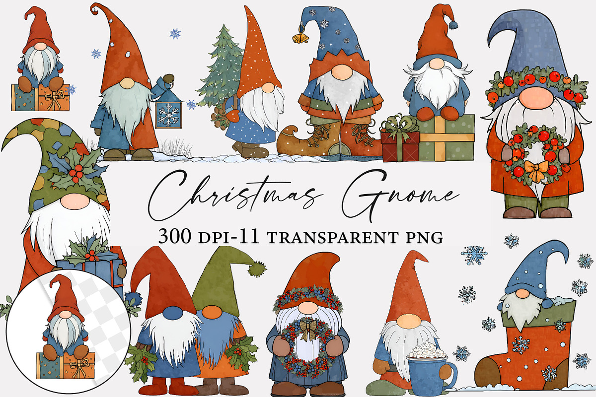 Christmas Gnome clipart, an Illustration by Designworld (Photo 1 of 4)