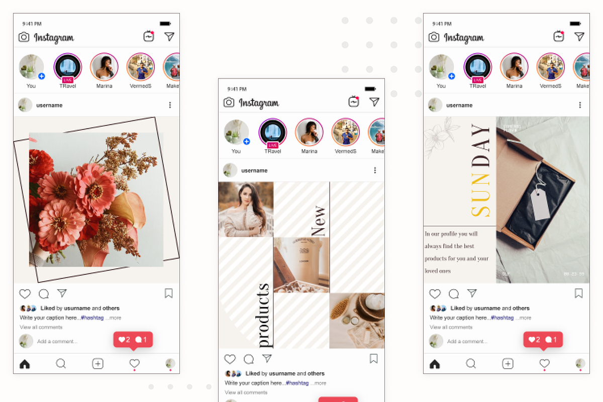 50 Canva templates (stories & feed), a Social Media Template by KaluginaWEB (Photo 6 of 13)