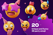 Emoty - 3D Party Emoji, a Characters & Person 3D Model by Illustraly Design (Thumbnail 2 of 8)