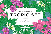 TROPIC FLOWERS, a Decorative Illustration by Tanya Akhmett (Thumbnail 1 of 3)