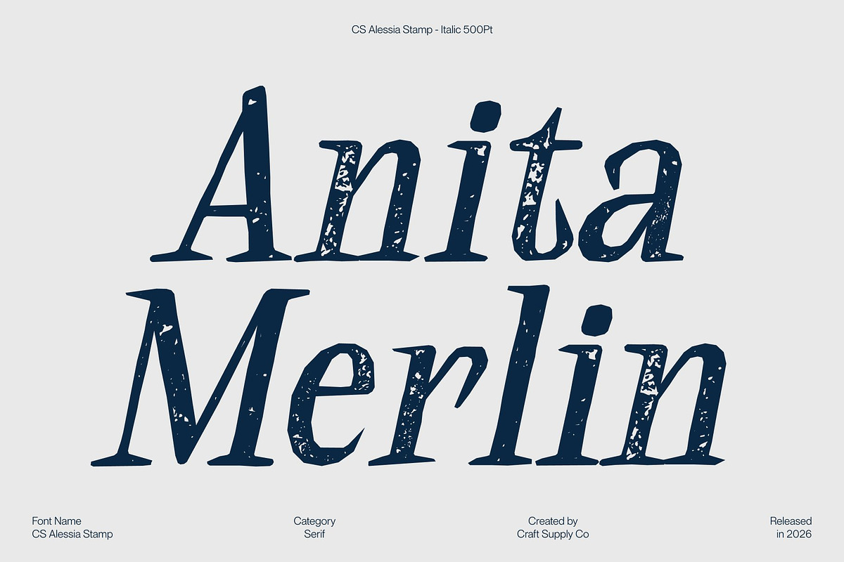 CS Alessia Stamp, a Serif Font by Craft Supply Co. (Photo 4 of 8)