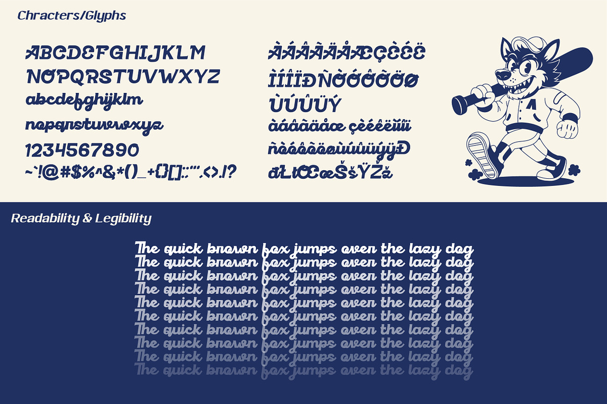 Bassball & Varsity fonts, a Script Font by panakota studio (Photo 11 of 18)