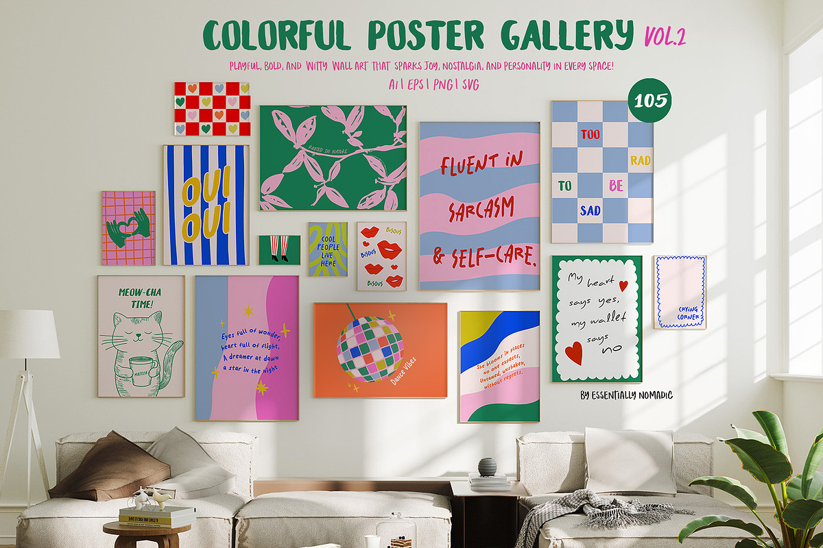 Colorful Gallery Art Prints Vol-2, a Background Graphic by Essentially Nomadic (Photo 1 of 12)