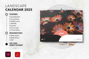 Landscape Calendar 2025 Template