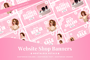 Pink Retro Shopify Website Banners, a Shopify Template by Template Twist Shop (Thumbnail 1 of 5)