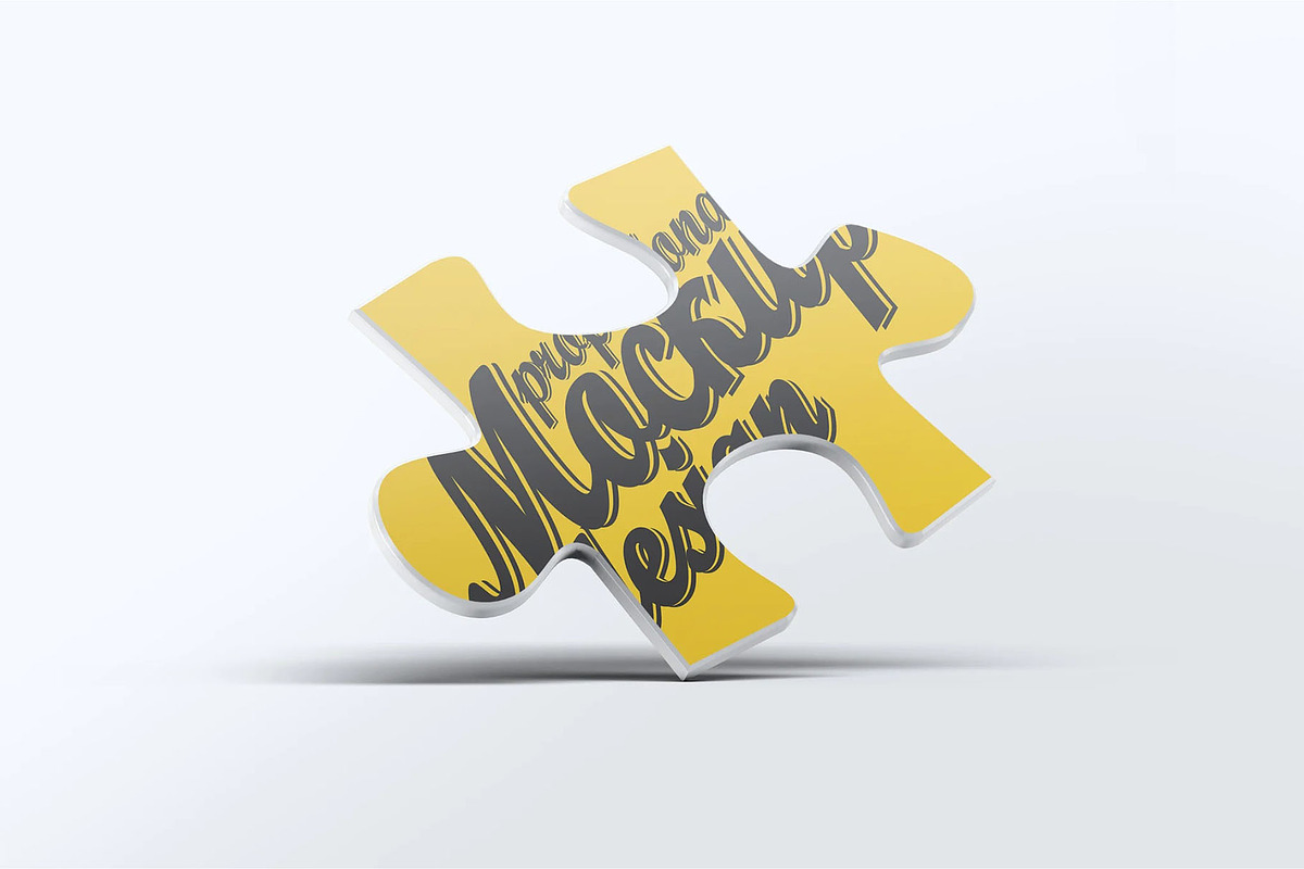 One Puzzle Piece Mock-Up, an Advertising Mockup by Se٧enStudio (Photo 4 of 6)
