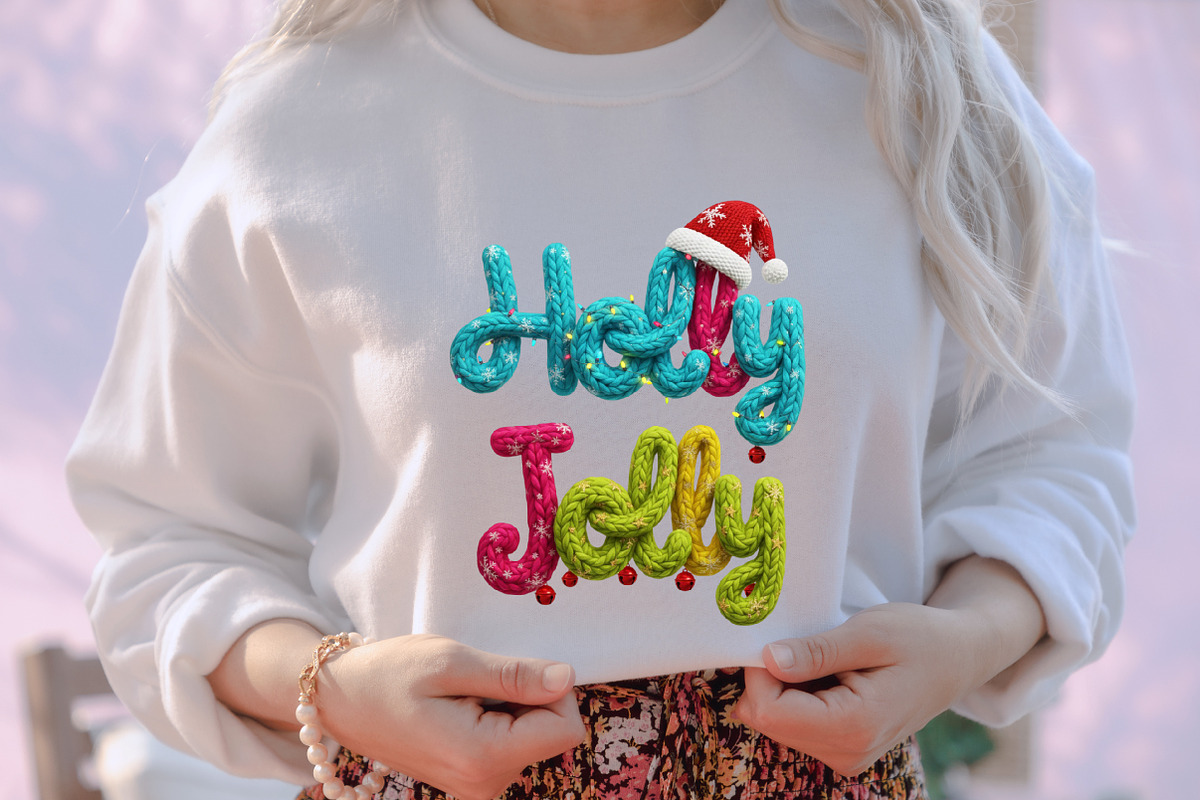 Holly Jolly Png Christmas Faux Yarn, an Illustration by designcity5 (Photo 5 of 8)
