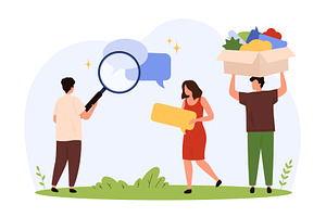 Teamwork Feedback & Scene design, a Person Illustration by Flashvector