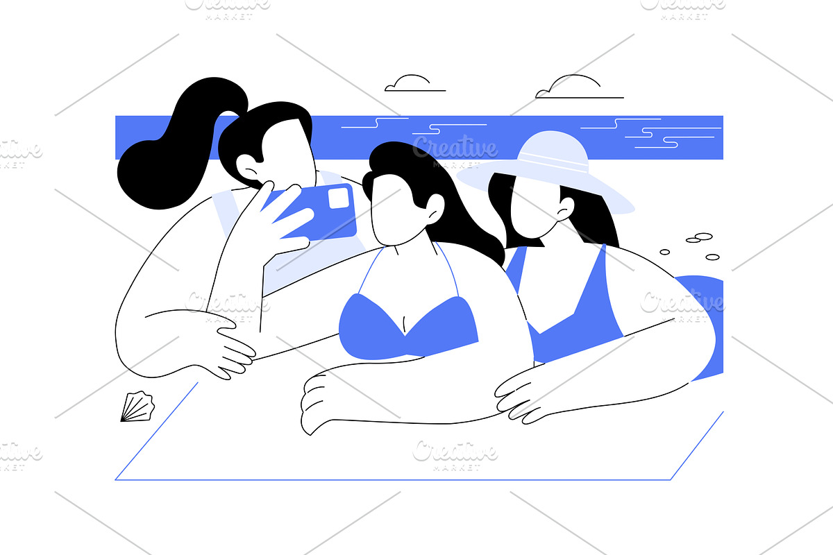 Vacation selfies isolated cartoon, a Person Illustration by Visual Generation