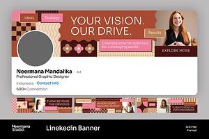 Geometric Earth Tone Linkedin Banner