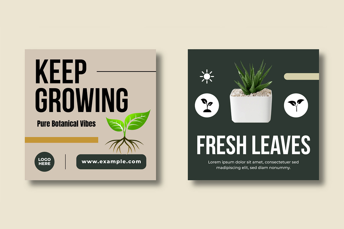 Natural Green Botanical Social Media, a Social Media Template by MightyDesign (Photo 3 of 8)