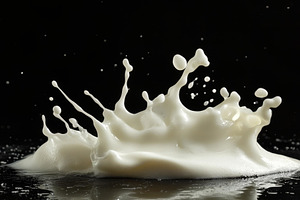 Milk splash creates dynamic patterns, a Photo by Tanuart