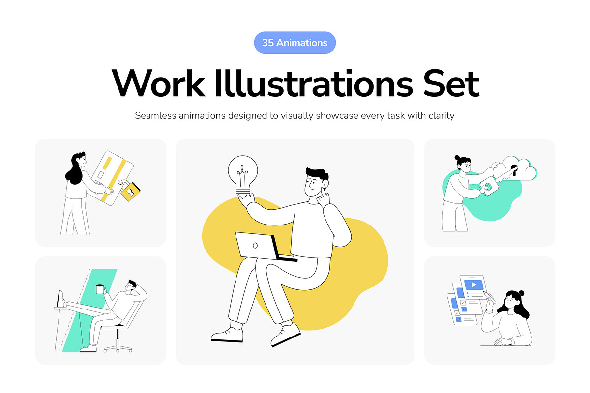 Animated Work Illustrations, a Finance Illustration by Vectors Market (Photo 1 of 4)