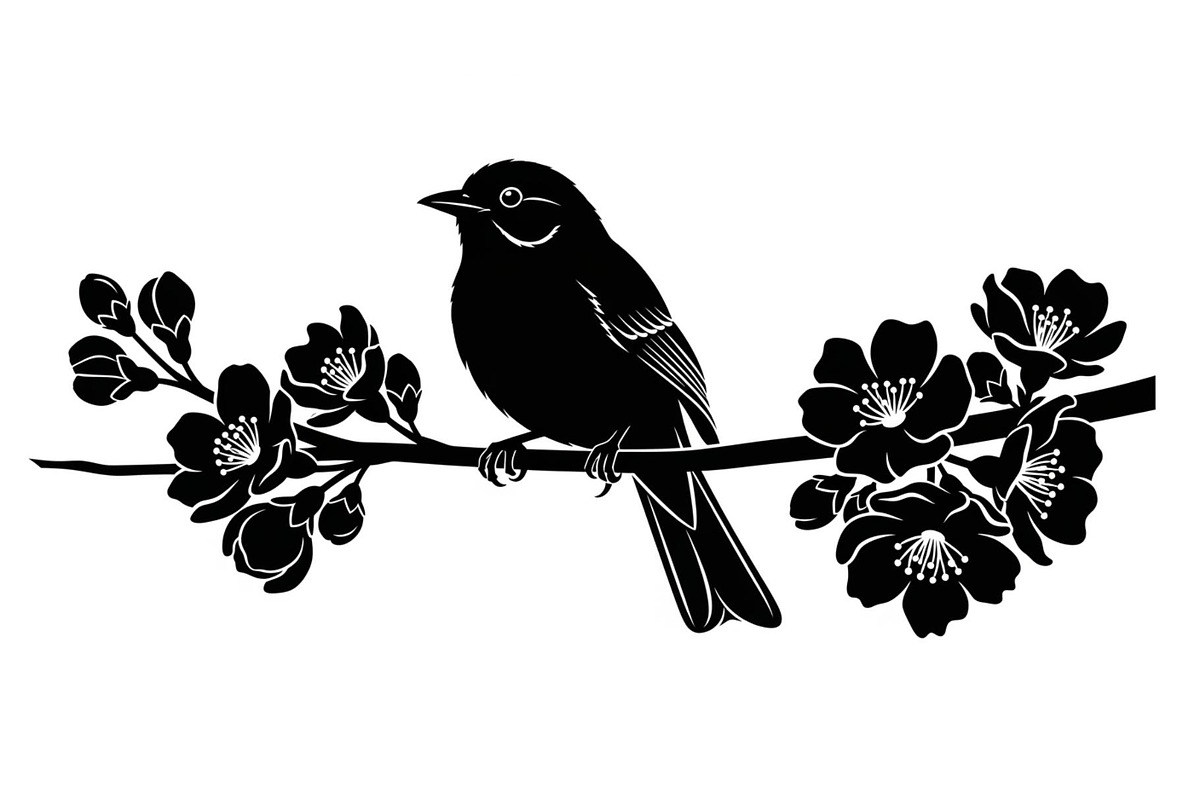 Bird Branch Silhouette Bundle, an Illustration by yasushie (Photo 9 of 31)