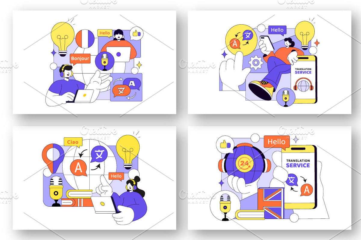 10 Multilingual Translation Service, an Education Illustration by denayunebgt (Photo 2 of 4)