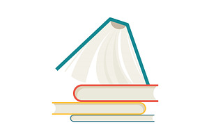Vector books icon. Learning or, an Education Illustration by the8monkey