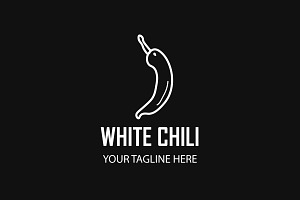 WHITE CHILI Flat Logo Design