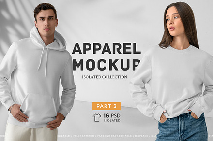 Isolated Apparel Mockups vol.3, an Apparel Mockup by Dikarte.Store