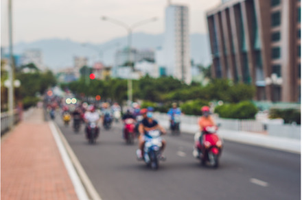 Blurred picture of motorcycles on, a Sports & Recreation Photo by Elizaveta Galitskaya