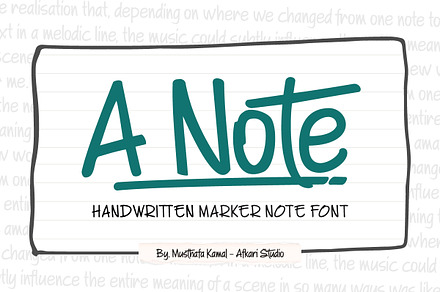 A Note – Handwritten Marker Font
