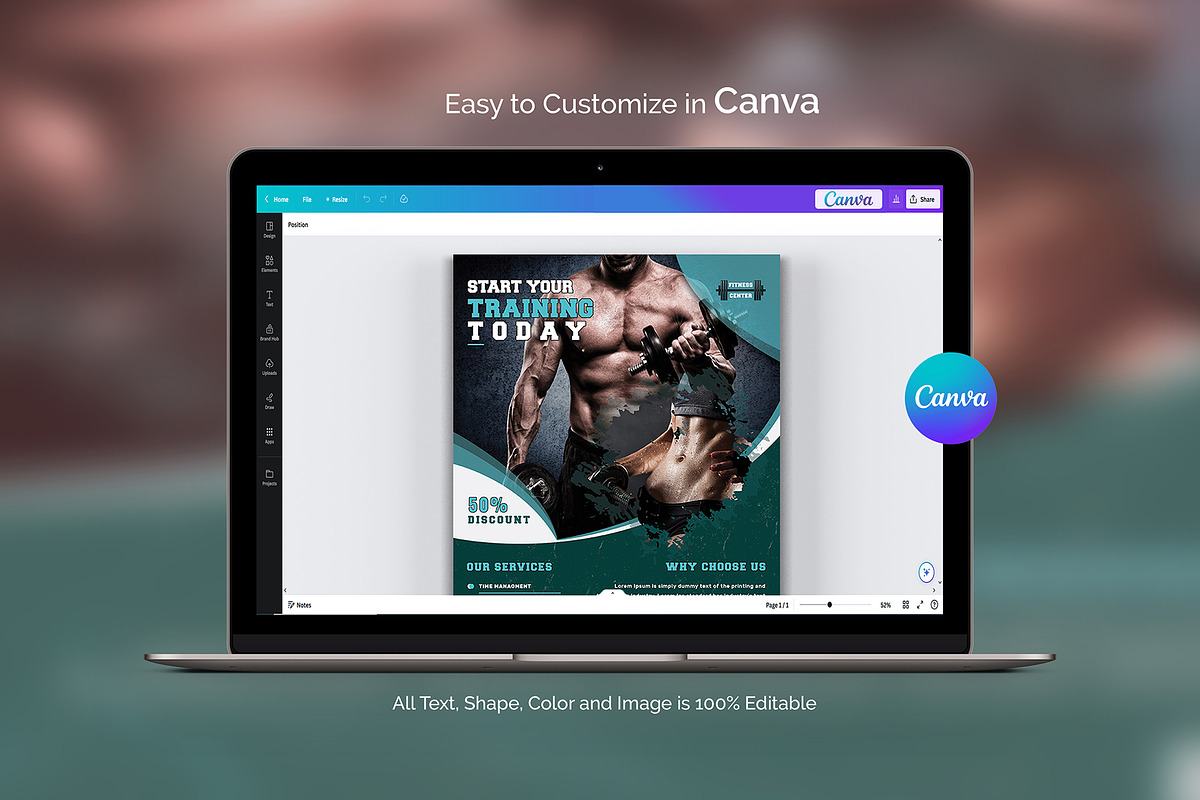 Canva Fitness / Gym Flyer, a Flyer Template by DesignDevisers (Photo 7 of 9)