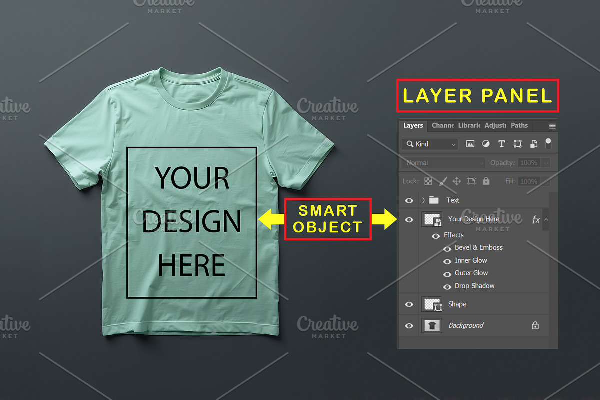 T-Shirt Mockup - Mint Green Edition, a Shirt Mockup by ForhadGFX (Photo 2 of 12)
