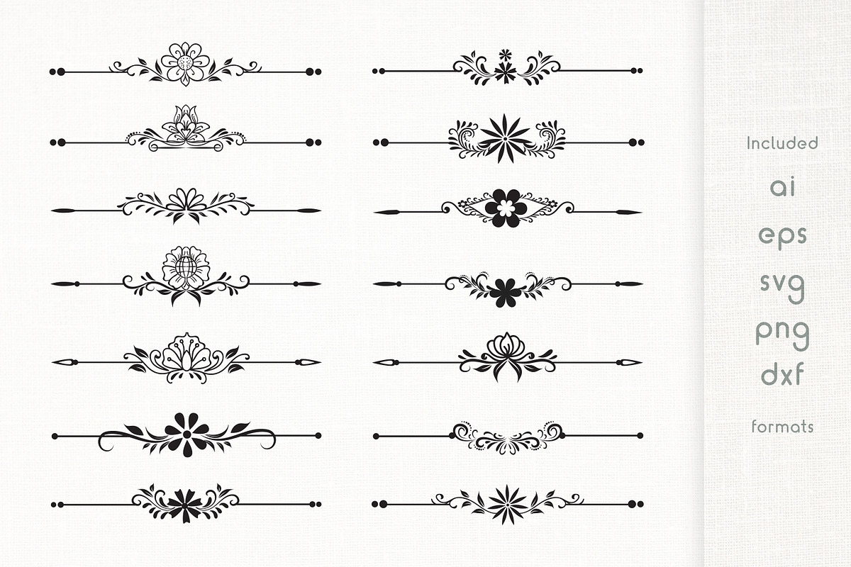 Handmade Floral Dividers Set, a Decorative Illustration by Dasagani