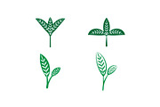 Green Leaf Icons Set, a Work Illustration by Lakhan1998 (Thumbnail 3 of 5)