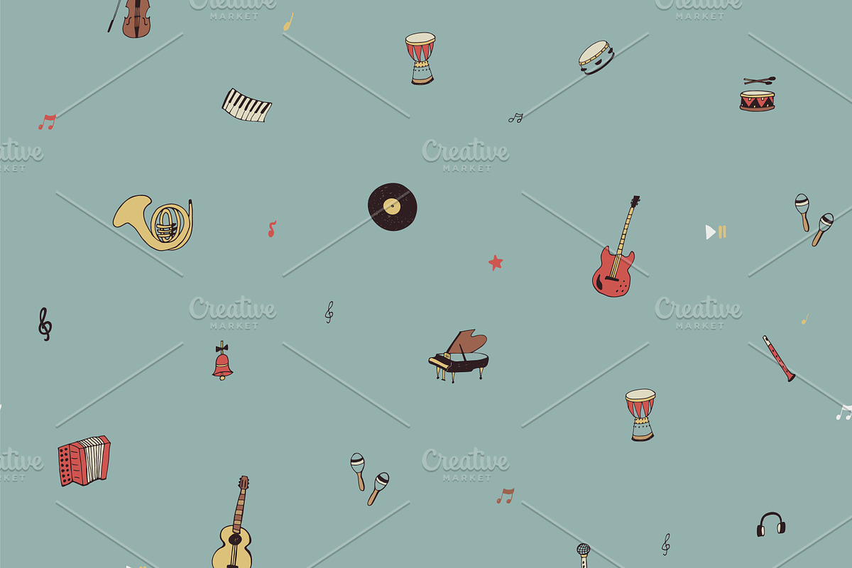 Musical Instruments, a Pattern Graphic by GooseFrol