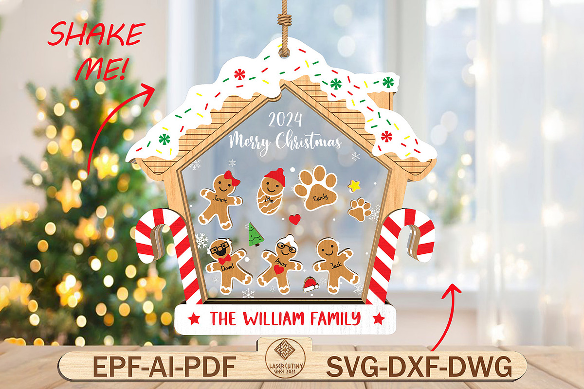 Gingerbread cookie Ornament svg, a Pattern Graphic by Lasercutiny (Photo 1 of 2)