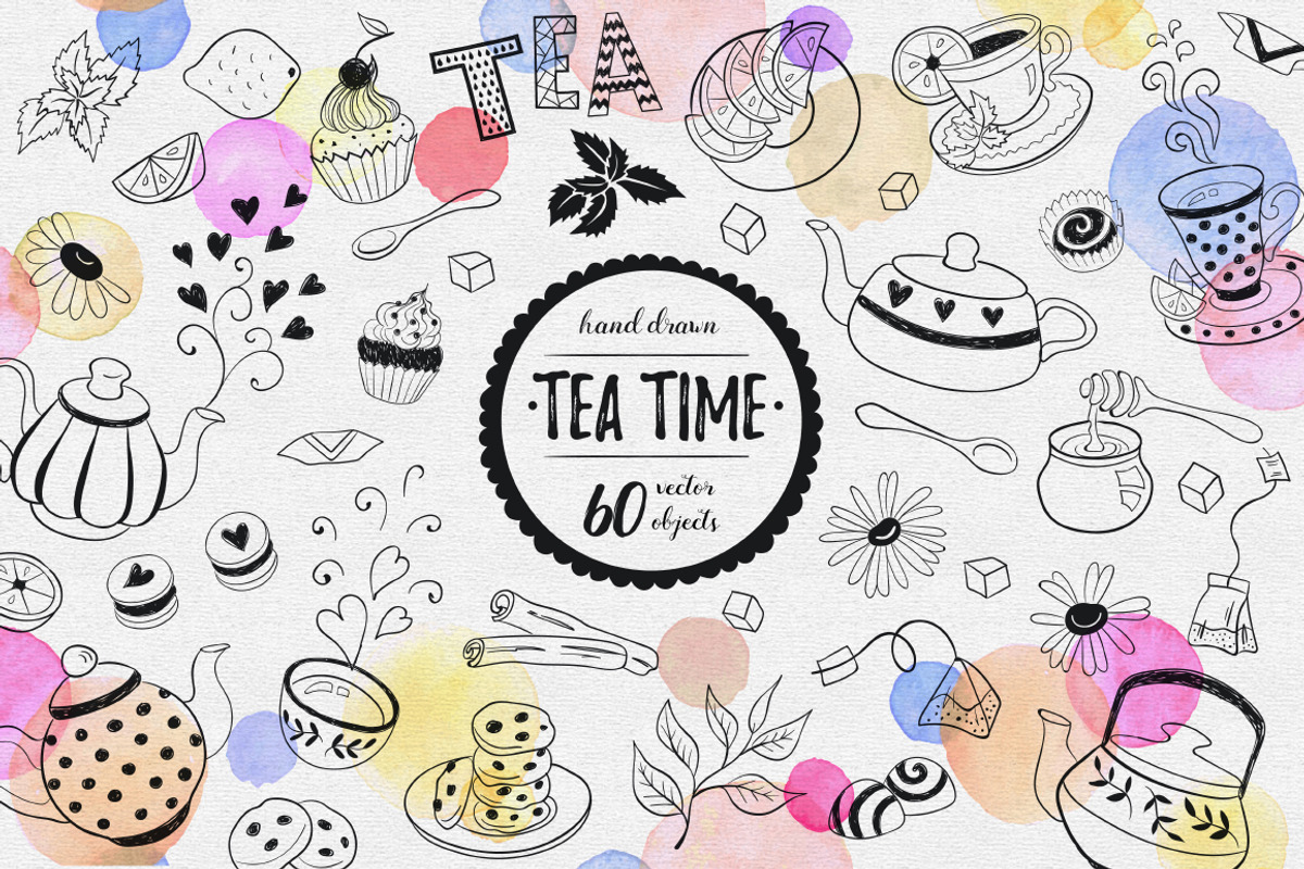Tea time objects, an Object Illustration by Olly Molly (Photo 1 of 2)