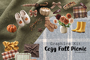 Cozy Autumn Picnic Graphics Kit, an Object Graphic by DreamoraArt (Thumbnail 5 of 8)
