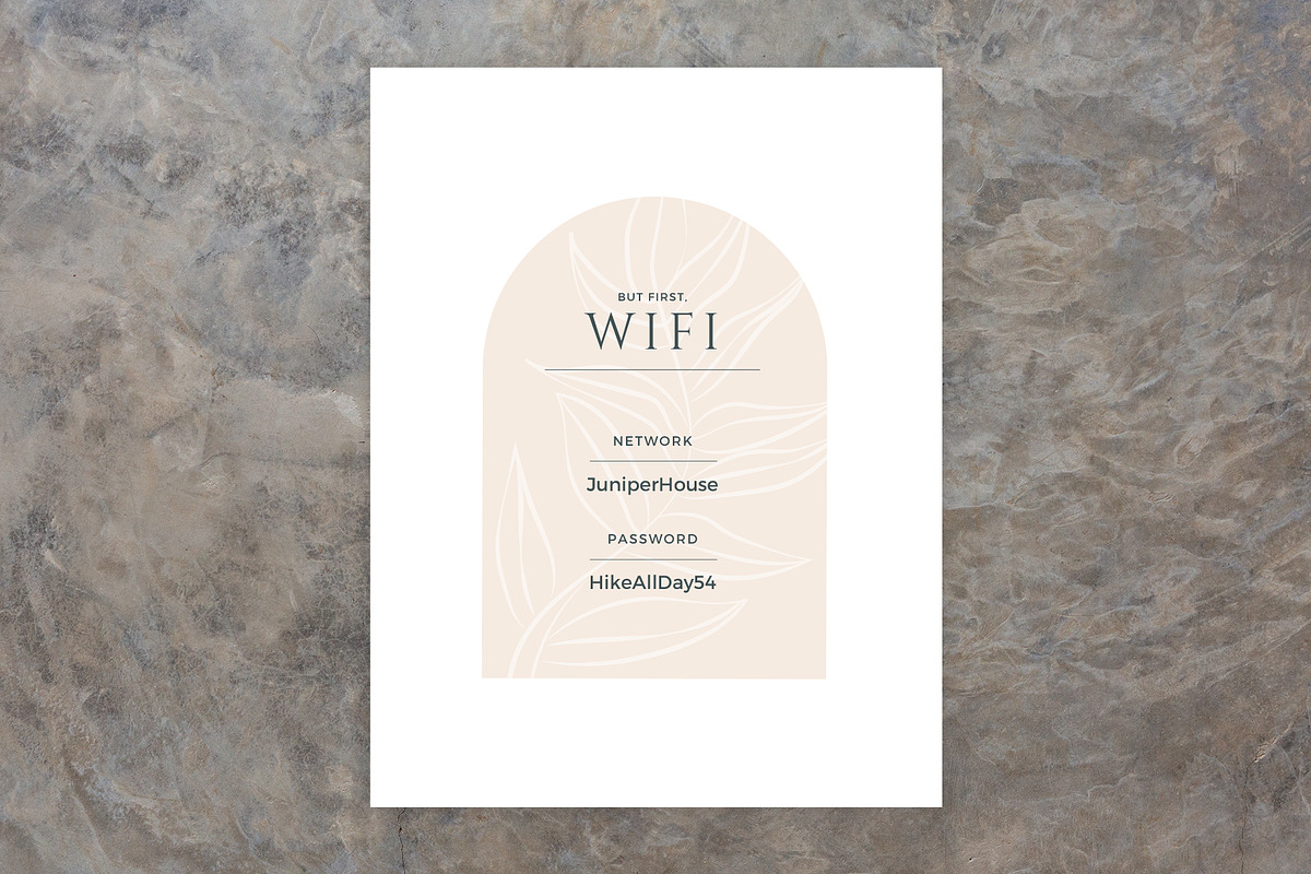 Arches Wifi Sign for Airbnb Hosts, a Templates & Theme by Kin Studio (Photo 2 of 5)