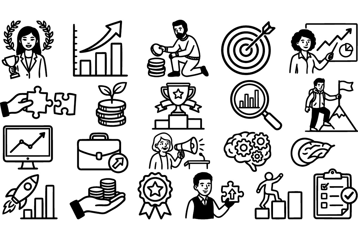 Business Success Icon Set, an Illustration by designvectx (Photo 2 of 3)