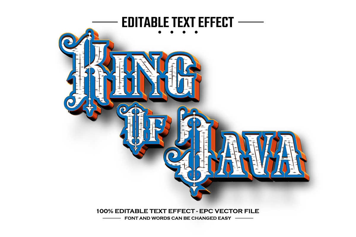 King of java 3D editable text effect, a Layer Style Add-On by nicemorning