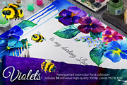 Violets floral collection PSD&PNG, a Decorative Illustration by denisespinoza (Thumbnail 1 of 4)