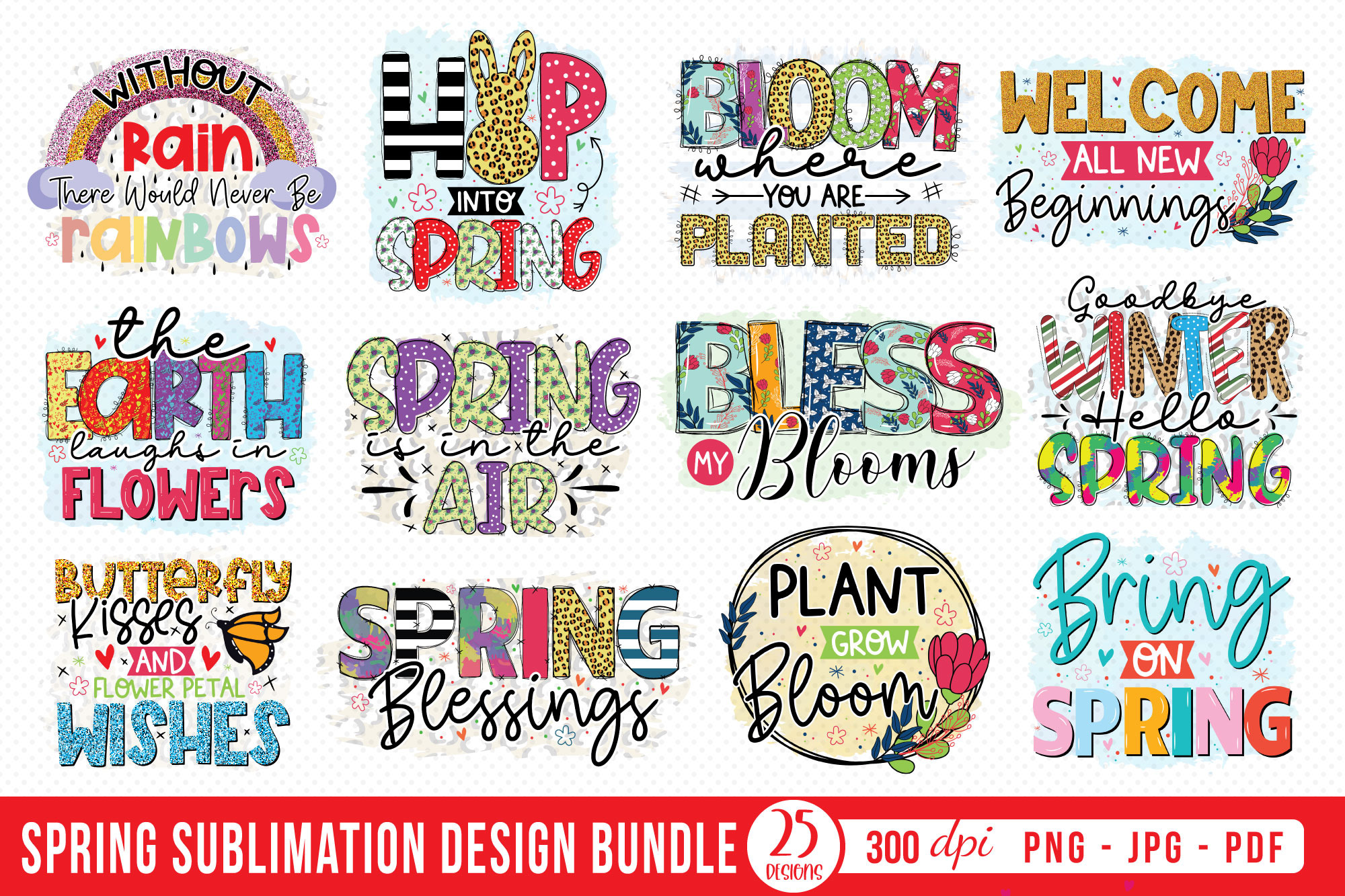 Spring PNG Sublimation Bundle | Creative Market