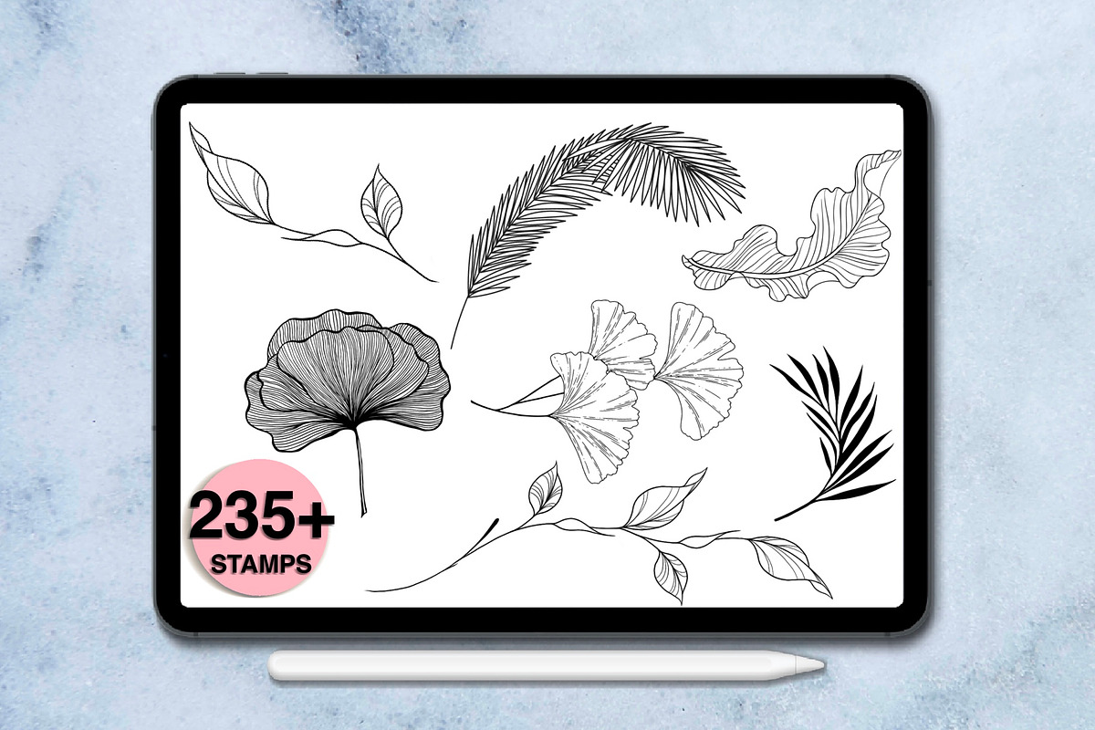 235 leaves procreate stamps, a Brush Add-On by Arts For Peace (Photo 7 of 10)