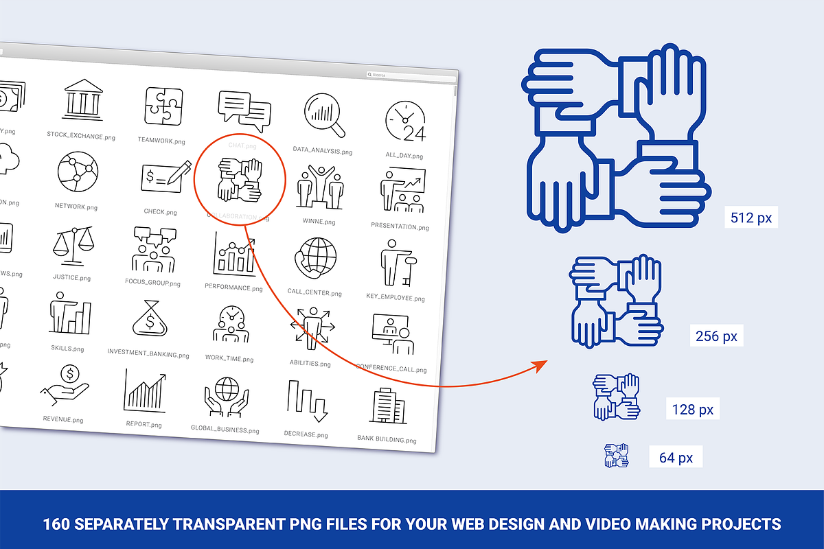 160 Business and Financial Icons Set, an Outline Icon by FourLeafLover (Photo 6 of 12)