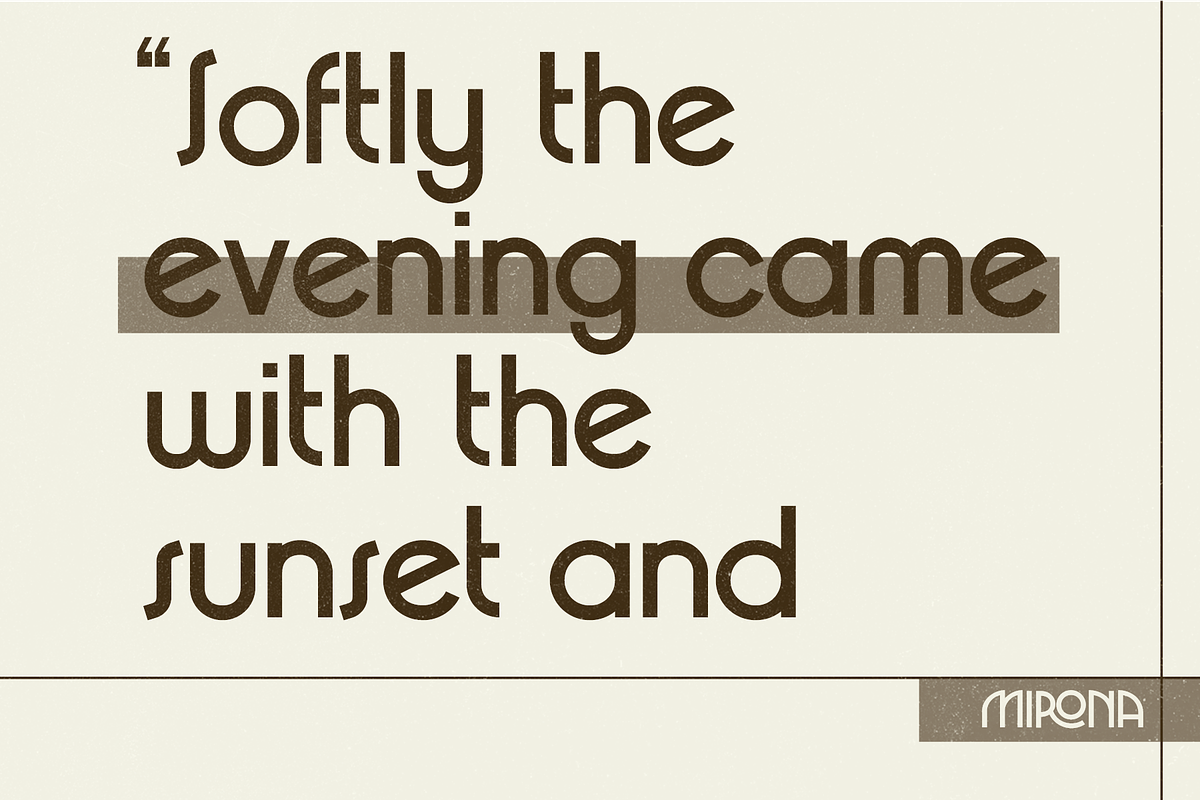Mirona - Display Retro Font, a Sans Serif Font by Prominent & Affluent (Photo 7 of 9)