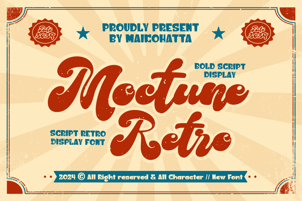 Moctune - Script Retro Display, a Script Font by MaikoHatta (Photo 1 of 9)