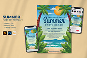 Summer Beach Flyer Social Media, a Flyer Template by Perucha studio (Thumbnail 1 of 3)