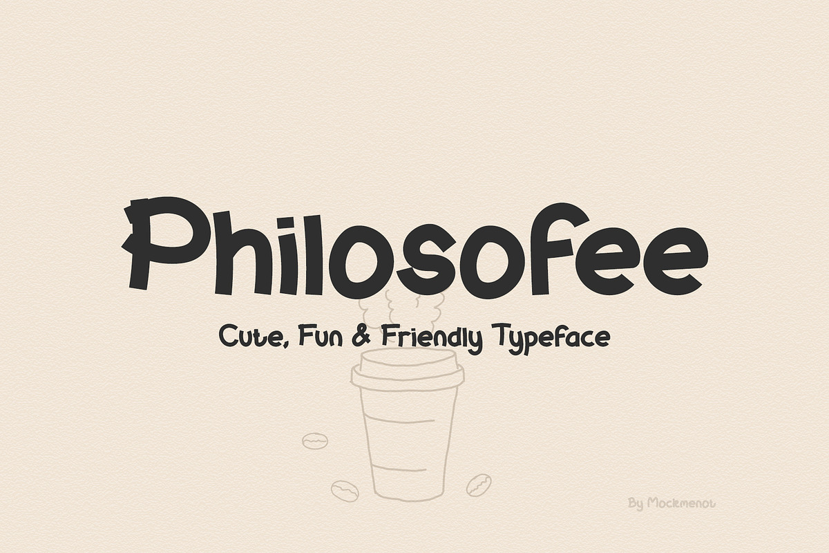 Philosofee – Cute Fun Display Font, a Handwritten Font by Mockmenot (Photo 1 of 6)