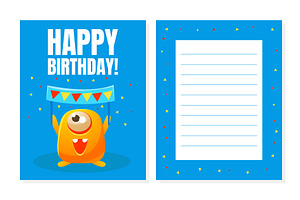 Happy Birthday Banner Template with, an Object Illustration by TopVectors